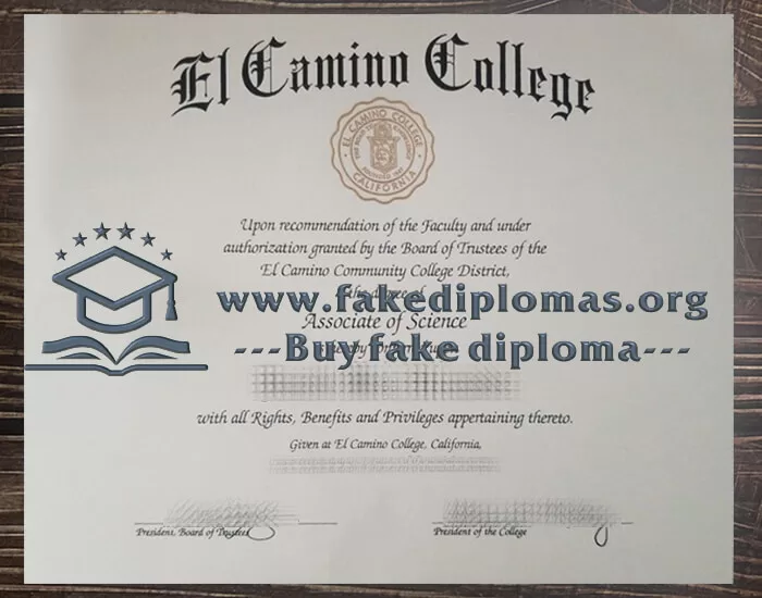 Buy El Camino College fake diploma, Fake ECC degree online.