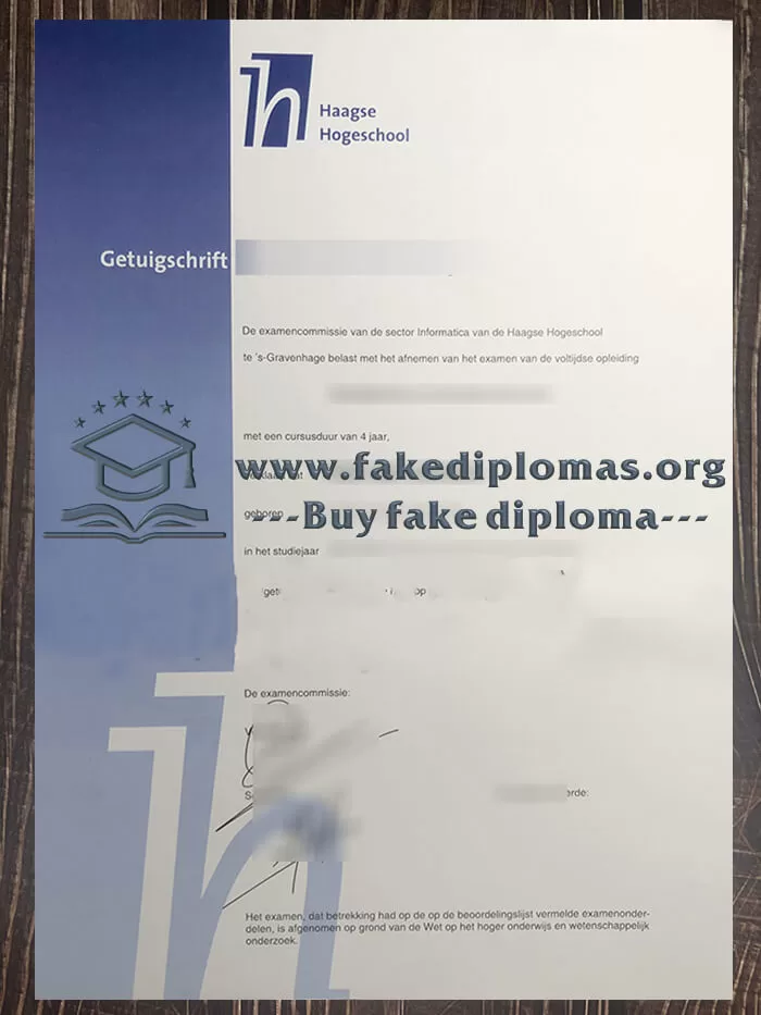 Get a Haagse Hogeschool fake certificate.