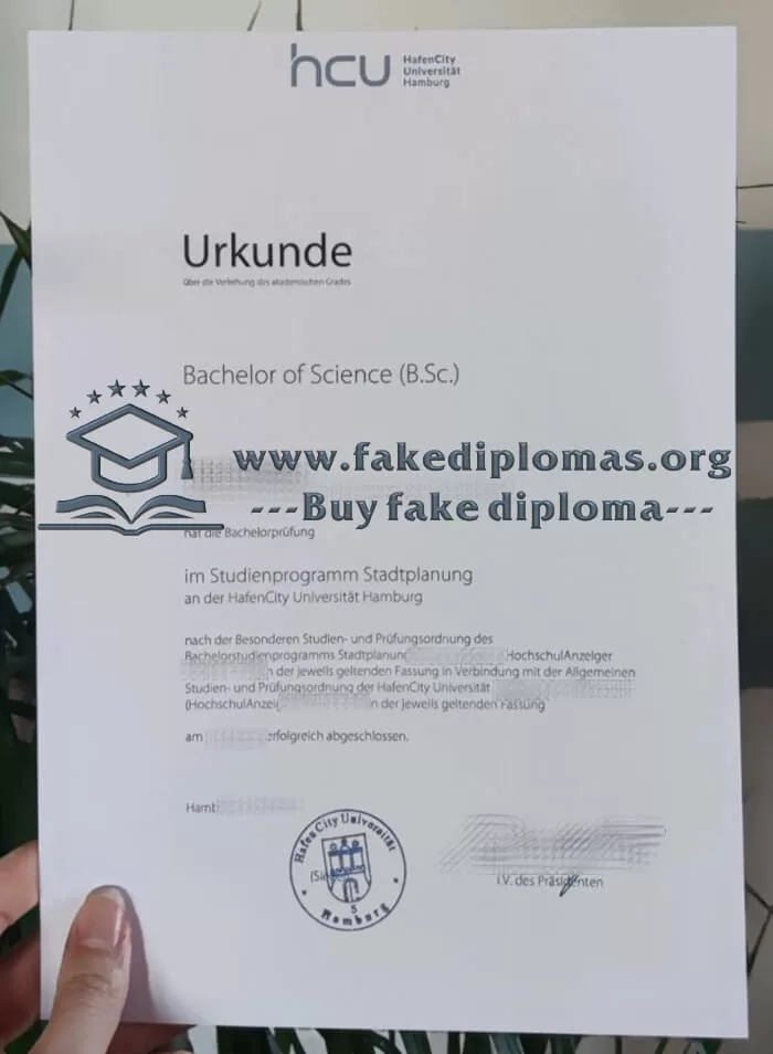 Get a HafenCity Universität Hamburg fake certificate.