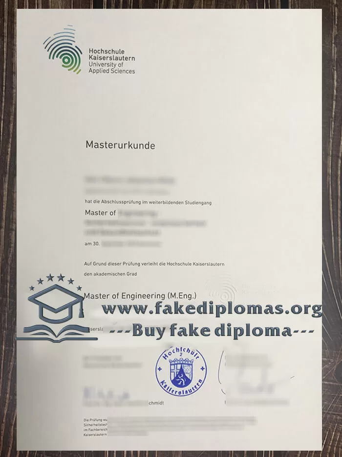 Purchase a Hochschule Kaiserslautern fake certificate.