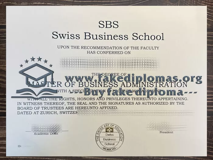 Get a SBS Swiss Business School fake diploma.