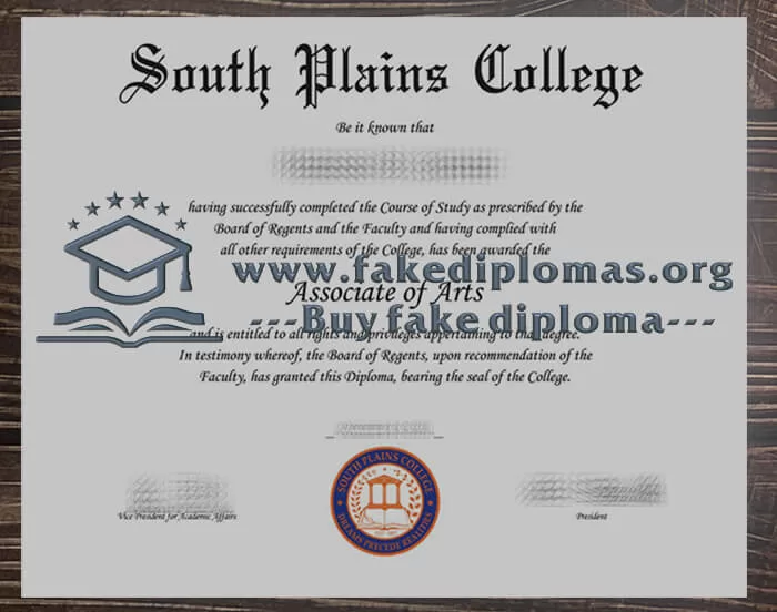 Get a South Plains College fake diploma, Make a SPC certificate.