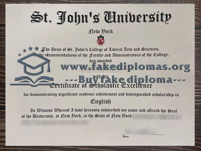 Buy a St. John's University fake diploma.